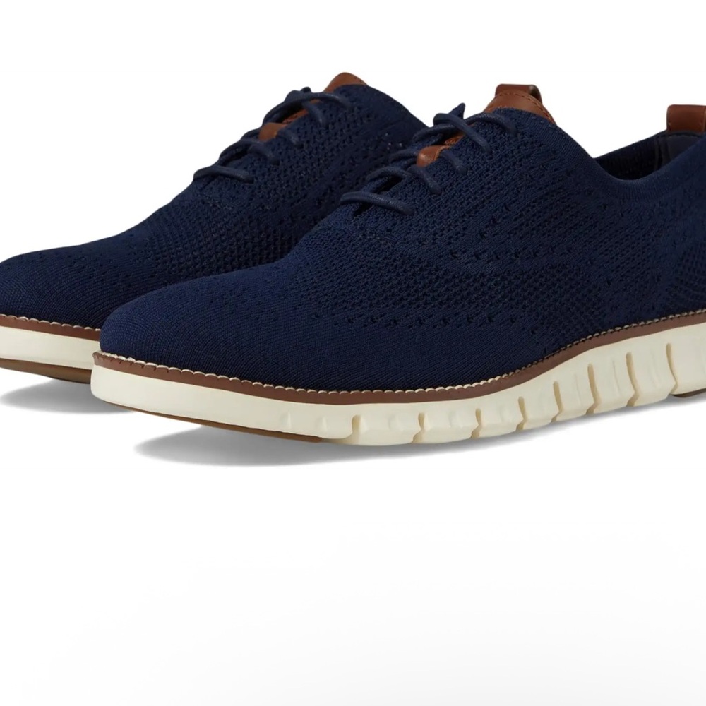 Cole Haan Men's ZEROGRAND Stitchlite Wingtip OxfordI Navy Ivory